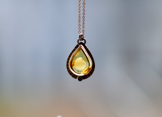 Pendentif ambre et argent