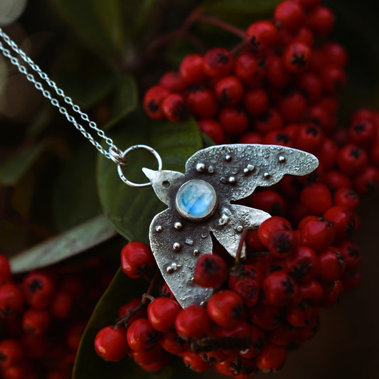 "Apus-Apus" - Pendentif an argent avec pierre de lune