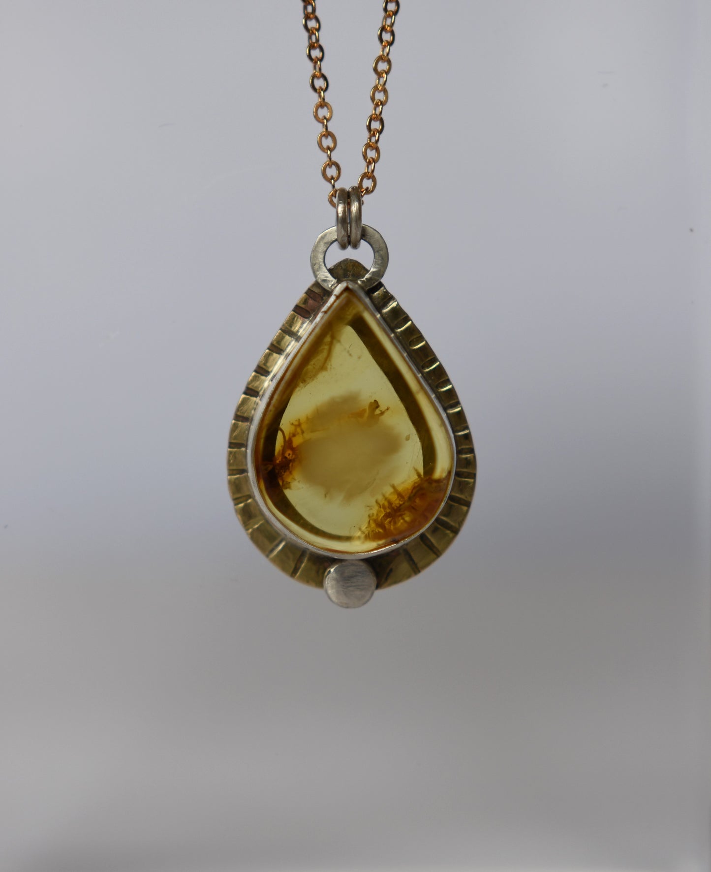Pendentif ambre et argent