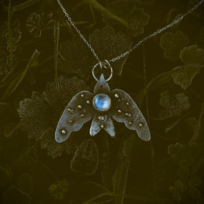 "Apus-Apus" -  Pendentif an argent avec pierre de lune